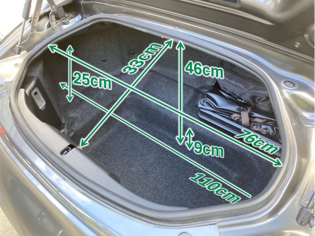 NDロードスターRFのトランクのサイズ（大きさ）